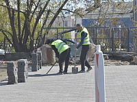 В Твери ведется ремонт тротуаров